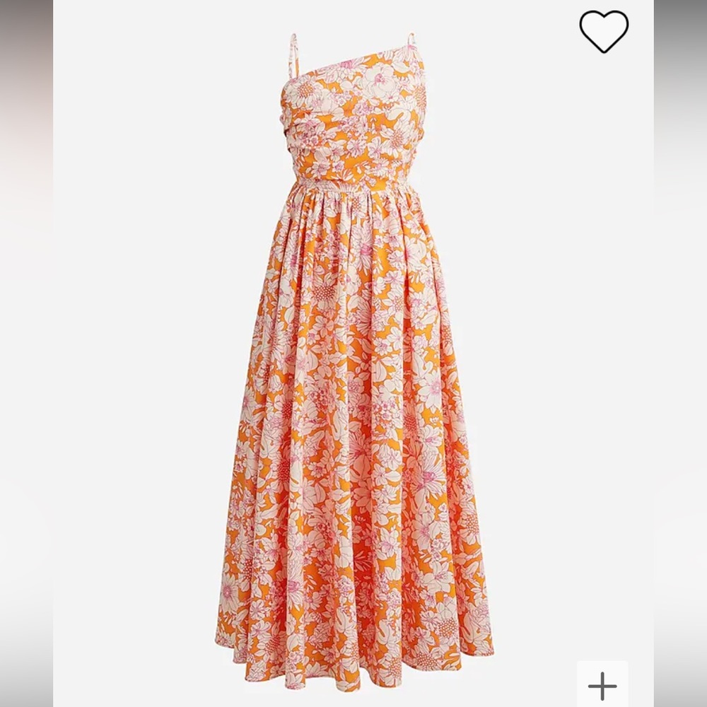 J Crew collection side-cutout midi dress in cotton poplin